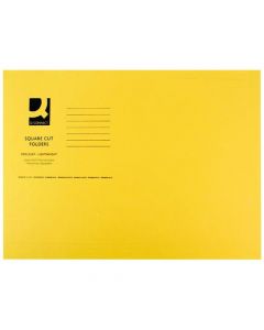 Q-CONNECT SQUARE CUT FOLDER LIGHTWEIGHT 180GSM FOOLSCAP YELLOW (PACK OF 100 FOLDERS) KF26027