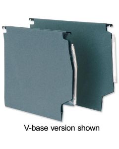 5 STAR OFFICE LATERAL SUSPENSION FILE MANILLA 30MM WIDE-BASE 180GSM FOOLSCAP GREEN [PACK OF 50 FILES]