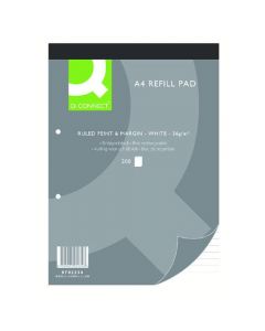 Q-CONNECT FEINT RULED MARGIN HEADBOUND REFILL PAD 200 PAGES A4 (PACK OF 5) KF02234