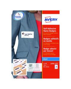 AVERY SELF-ADHESIVE NAME BADGES 80X50MM (PACK OF 150) J4785-15 (PACK OF 15 SHEETS)