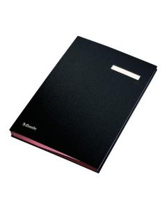 SIGNATURE BOOK 20 COMPARTMENTS DURABLE BLOTTING CARD 340X240MM BLACK (PACK OF 1)