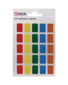 BLICK COLOURED LABELS IN BAGS 12X18MM 24 LABELS PER SHEET 120 PER BAG ASSORTED (PACK OF 2400) RS006251 (PACK OF 20 BAGS)
