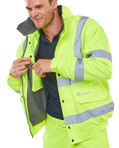 BEESWIFT HIGH VISIBILITY FLEECE LINED BOMBER JACKET SATURN YELLOW L (PACK OF 1)