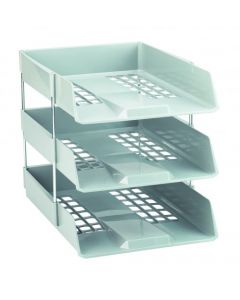 AVERY BASICS LETTER TRAY STACKABLE VERSATILE A4 FOOLSCAP LIGHT GREY REF 1132LGRY (PACK OF 1)