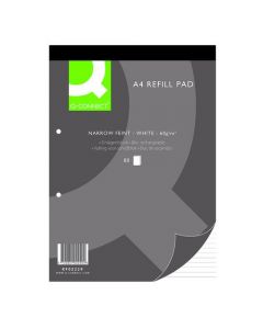 Q-CONNECT NARROW FEINT RULED HEADBOUND REFILL PAD 160 PAGES A4 (PACK OF 10) KF02229