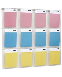 HELIT PLACATIV WALL DISPLAY 12 X A4 POCKETS CLEAR H6811102