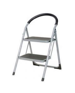 WHITE 2 TREAD STEP LADDER (100KG CAPACITY, HEIGHT TO TOP STEP: 490MM) 359293