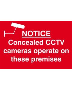 SPECTRUM INDUSTRIAL CONCEALED CCTV CAMERAS S/A PVC SIGN 300X200MM 1607 (PACK OF 1)