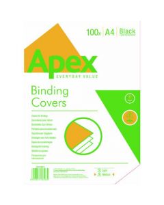 FELLOWES APEX A4 LEATHERBOARD COVERS BLACK (PACK OF 100) 6501001