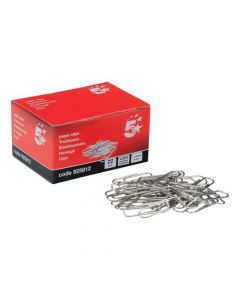 5 STAR OFFICE PAPERCLIPS METAL SMALL LENGTH 22MM PLAIN [PACK 10X200 CLIPS]