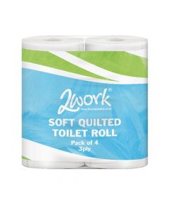 2WORK LUXURY 3-PLY QUILTED TOILET ROLL 170 SHEETS (PACK OF 40) TQ4PK