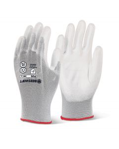 BEESWIFT PU COATED GLOVES WHITE XL (PACK OF 1)