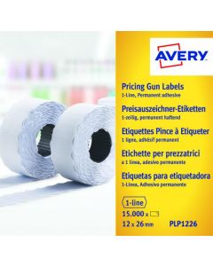 AVERY 1-LINE PERMANENT LABEL 12 X 26MM WHITE (PACK OF 15000) WP1226