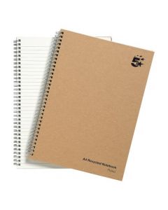 5 STAR ECO NOTEBOOK WIREBOUND 80GSM RULED RECYCLED 160PP A4 BUFF [PACK 5]