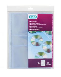 Elba Clear CD and DVD Pockets (Pack of 10) 100206995