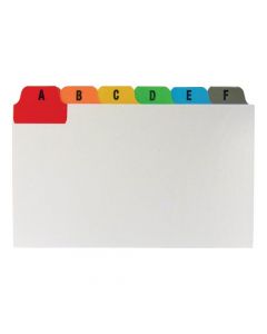 5 STAR OFFICE GUIDE CARD SET A-Z REINFORCED 5X3IN 127X76MM WHITE WITH TABS MULTICOLOURED