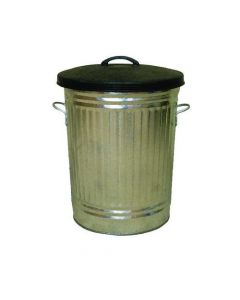 GALVANISED 90 LITRE DUSTBIN WITH RUBBER LID 316625