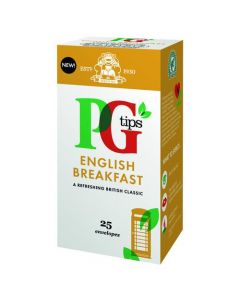 PG TIPS ENGLISH BREAKFAST ENVELOPE TEA BAGS (PACK OF 25) 29013801