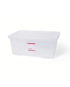 5 STAR OFFICE STORAGE BOX PLASTIC WITH LID STACKABLE 45 LITRE CLEAR