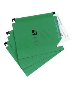 Q-CONNECT 15MM LATERAL FILE MANILLA 150 SHEET GREEN (PACK OF 25 FILES) KF01184