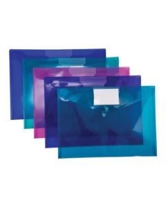 CONCORD STUD ID WALLET FILE VIBRANT POLYPROPYLENE WITH CARD HOLDER A4 ASSORTED REF 7096-PFL [PACK OF 5 WALLETS]