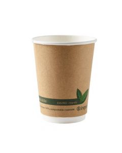 DISPO KRAFT PAPER CUPS 12OZ DOUBLE WALL PLA REF 44882 [PACK OF 25 CUPS]