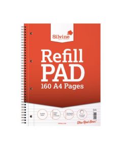 SILVINE SIDEBOUND WIRE LINED REFILL PAD A4 160 PAGES (PACK OF 6) S80Y