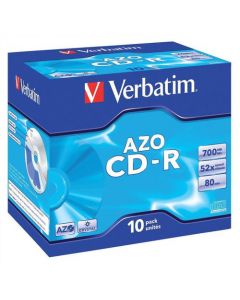 Verbatim CD-R Recordable Disk Write-once Cased 52x Speed 80 Min 700Mb Ref 43327 [Pack 10]