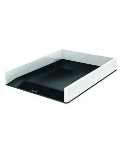LEITZ WOW LETTER TRAY DUAL COLOUR WHITE/BLACK 53611095  (PACK OF 1)