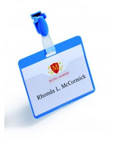 DURABLE VISITOR BADGE WITH STRAP 60X90MM BLUE (PACK OF 25) 8147/06