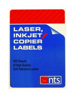 NTS HIGH QUALITY LABELS FOR LASER, COPIER & INKJET 4 PER SHEET 99.1 X 139MM (PACK OF 100 SHEETS)