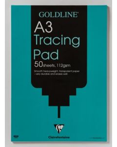 GOLDLINE HEAVYWEIGHT TRACING PAD 112GSM ACID-FREE PAPER 50 SHEETS A3 REF GPT3A3Z [PACK 5]