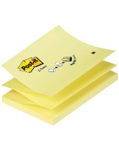 POST-IT Z NOTES 76X127MM CANARY YELLOW (PACK OF 12) R350Y