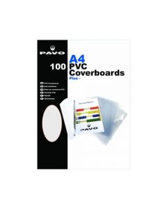 PAVO A4 PVC CLEAR COVERS, 250 MICRON (PACK OF 100)