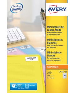 AVERY LASER MINI LABELS 84 PER SHEET WHITE (PACK OF 8400) L7656-100 (PACK OF 100 SHEETS)