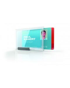 DURABLE DUO PUSHBOX SECURITY PASS HOLDER TRANSPARENT (PACK OF 10) 892119