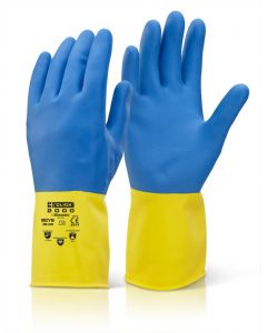 BEESWIFT 2 COLOUR HEAVYWEIGHT GLOVE YELLOW / BLUE L (PACK OF 1)