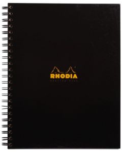 RHODIA MEETING A4 BOOK WIREBOUND HARDBACK BLACK 160 PAGES (PACK OF 3) 119238C
