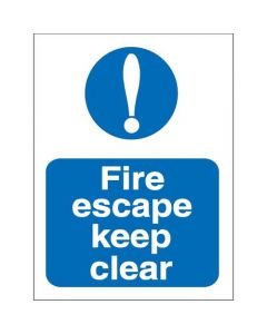 STEWART SUPERIOR FIRE ESCAPE KEEP CLEAR SIGN W150XH200MM SELF-ADHESIVE VINYL REF M025SAV  (PACK OF 1)