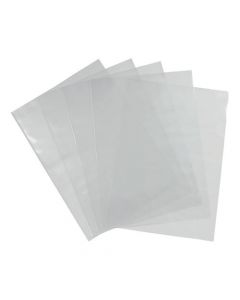 5 STAR OFFICE FOLDER CUT FLUSH POLYPROPYLENE TOP AND SIDE OPENING 90 MICRON A4 GLASS CLEAR [PACK OF 100 FOLDERS]