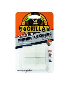 GORILLA MOUNTING TAPE SQUARES CLEAR (PACK OF 24) 3044111