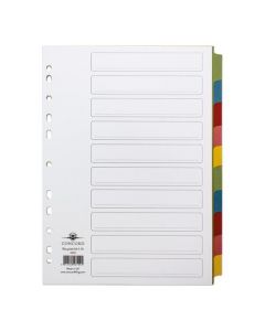 CONCORD RECYCLED A4 DIVIDERS 10 PART PASTEL 48199