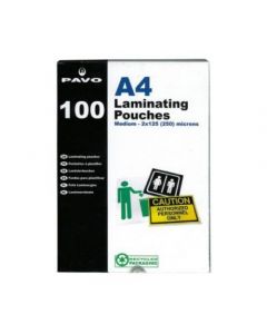 PAVO LAMINATING POUCHES, A4 250 MICRON (PACK OF 100)