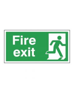 SAFETY SIGN FIRE EXIT RUNNING MAN RIGHT 150X300MM SELF-ADHESIVE E98A/S  (PACK OF 1)