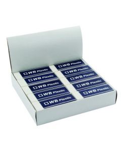 WHITE PENCIL ERASERS  WX01696 (PACK OF 20)