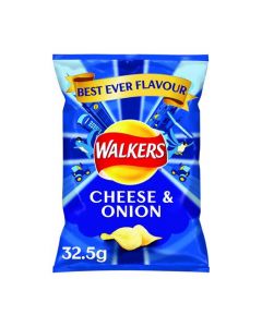 WALKERS CHEESE AND ONION CRISPS 32.5G (PACK OF 32 BAGS) 121796