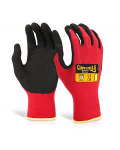 BEESWIFT GLOVEZILLA NITRILE NYLON GLOVE RED L (PACK OF 10) (PACK OF 10)