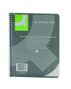 Q-CONNECT RULED MARGIN SPIRAL SOFT COVER NOTEBOOK 160 PAGES A5 (PACK OF 5) KF10039