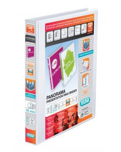 ELBA PANORAMA 25MM 4 D-RING PRESENTATION BINDER A4 WHITE 400008416 (PACK OF 1)