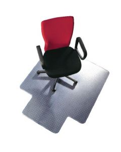 Q-CONNECT CLEAR CHAIR MAT PVC 1143X1346MM (STUDDED UNDERSIDE FOR SECURE GRIP) KF02256